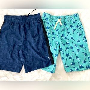 GUC Boys Tropical Swim Trunks & Blue Exercise Shorts Size 20